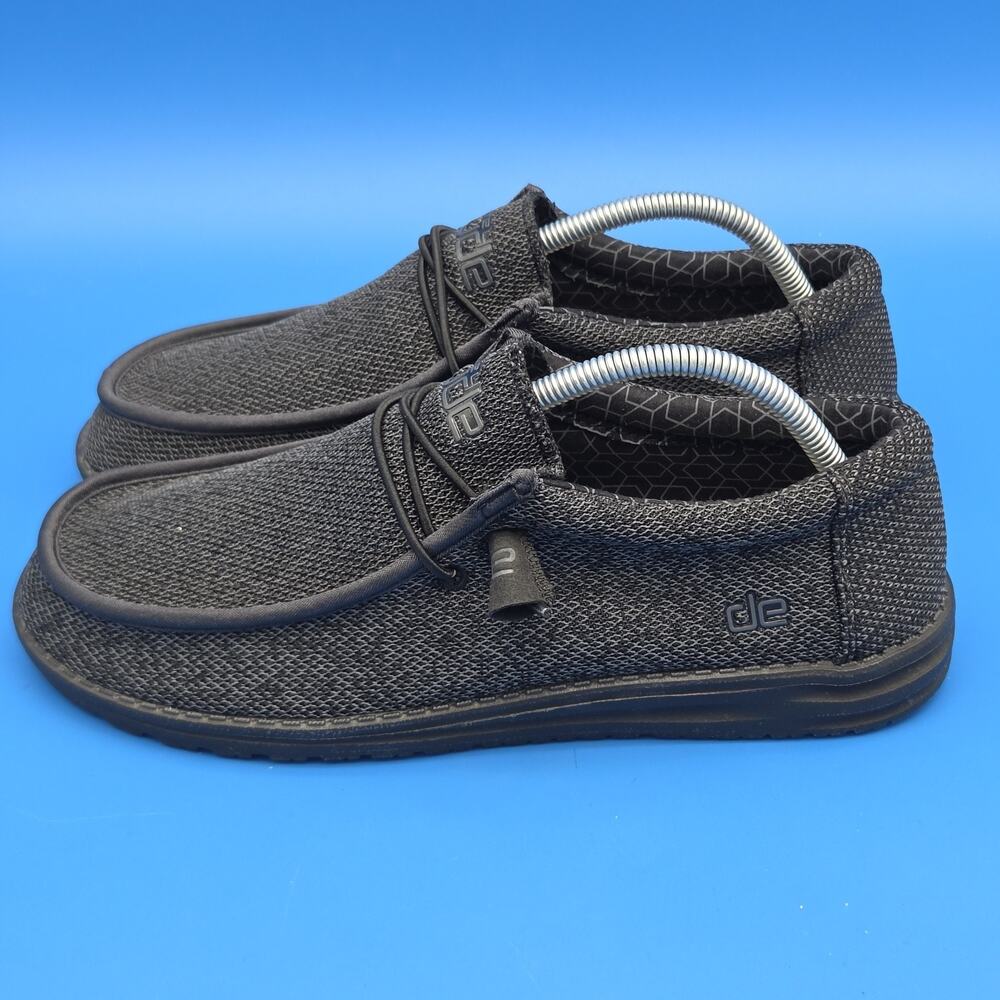 Hey Dude Wally Sox Micro Men’s Size 9 Black Slip On Loafers Lightweight...